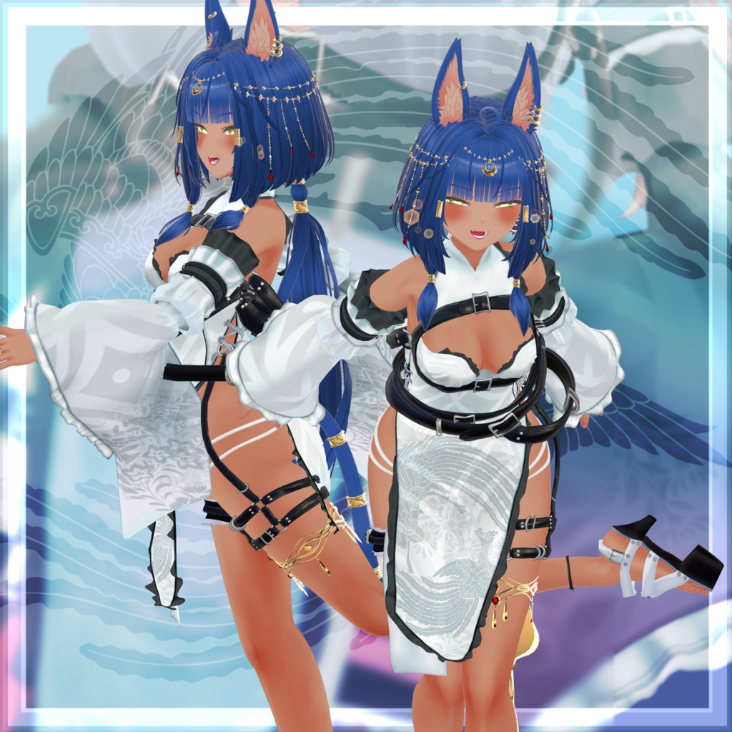 VRChat向け衣装モデル_サイバーチャイナ_cyber_China キシャ【Kisha】対応差分