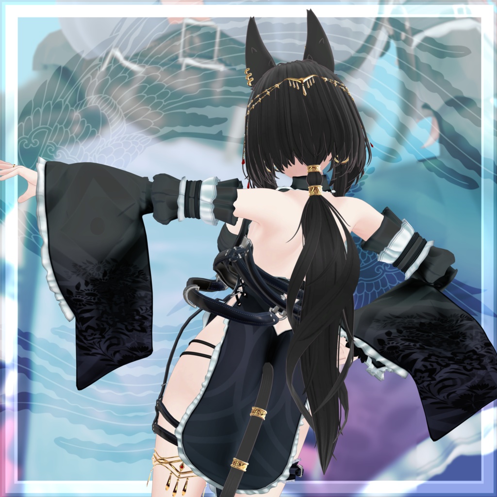 VRChat向け衣装モデル_サイバーチャイナ_cyber_China キシャ【Kisha】対応差分