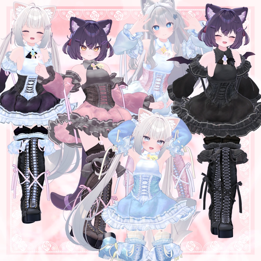VRChat向け衣装モデル_プリティゴシック_Pretty_Gothic
