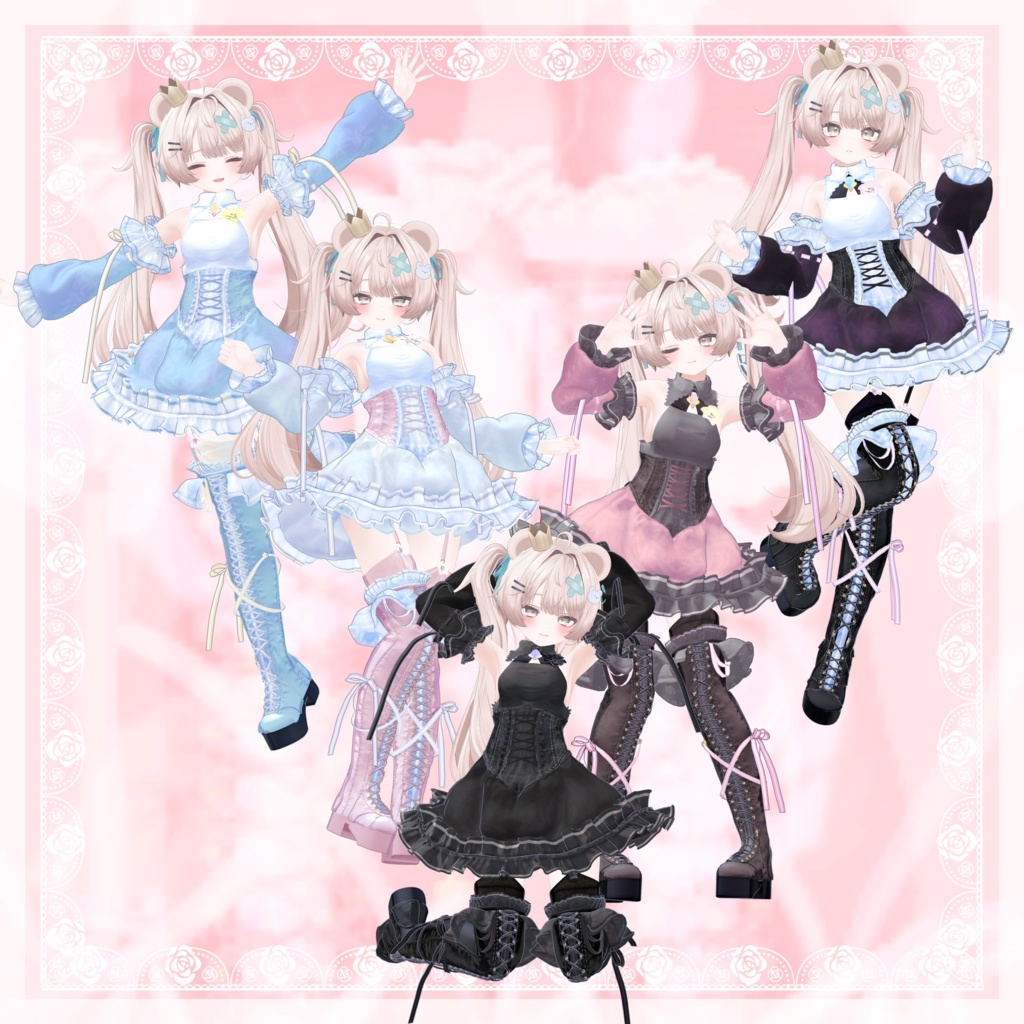 VRChat向け衣装モデル_プリティゴシック_Pretty_Gothic