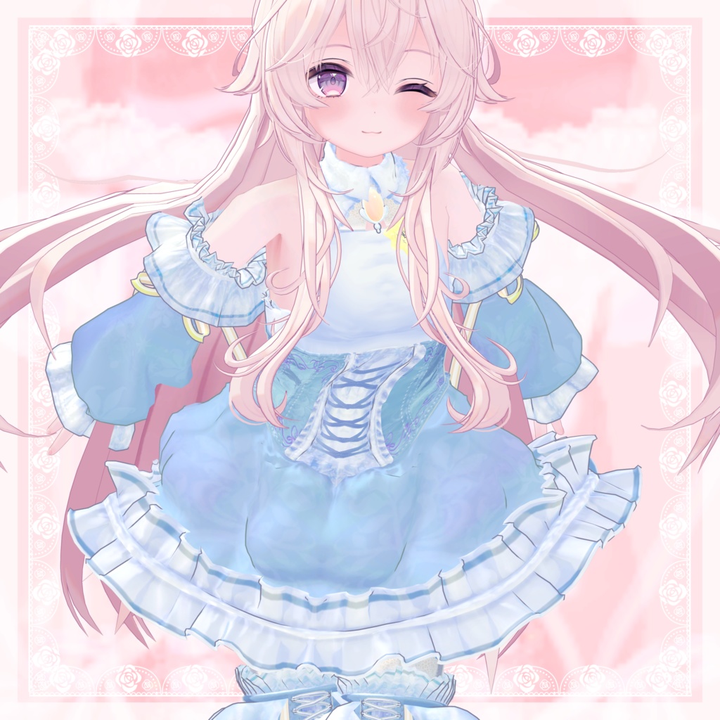 VRChat向け衣装モデル_プリティゴシック_Pretty_Gothic ソラハ【オリジナル3Dモデル】対応差分