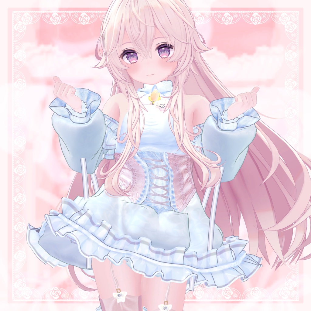 VRChat向け衣装モデル_プリティゴシック_Pretty_Gothic ソラハ【オリジナル3Dモデル】対応差分