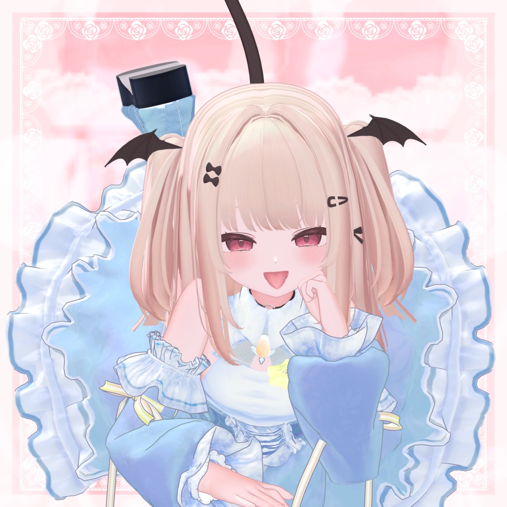 VRChat向け衣装モデル_プリティゴシック_Pretty_Gothic 「真央」-mao-・「りりか」-ririka-対応差分