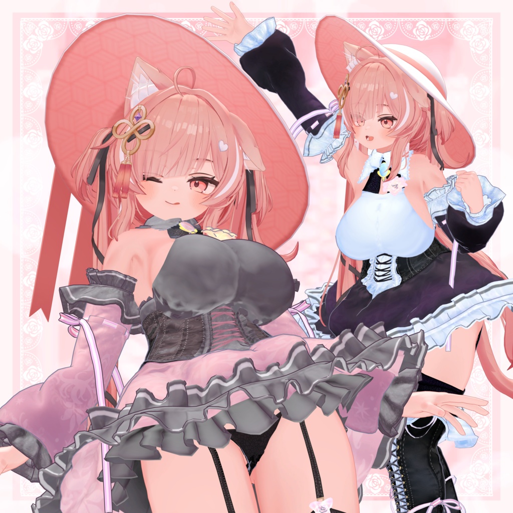 VRChat向け衣装モデル_プリティゴシック_Pretty_Gothic 「イチゴ」『ICHIGO』対応差分