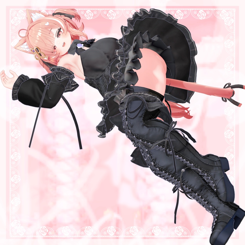 VRChat向け衣装モデル_プリティゴシック_Pretty_Gothic 「イチゴ」『ICHIGO』対応差分