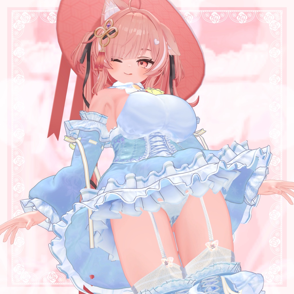 VRChat向け衣装モデル_プリティゴシック_Pretty_Gothic 「イチゴ」『ICHIGO』対応差分