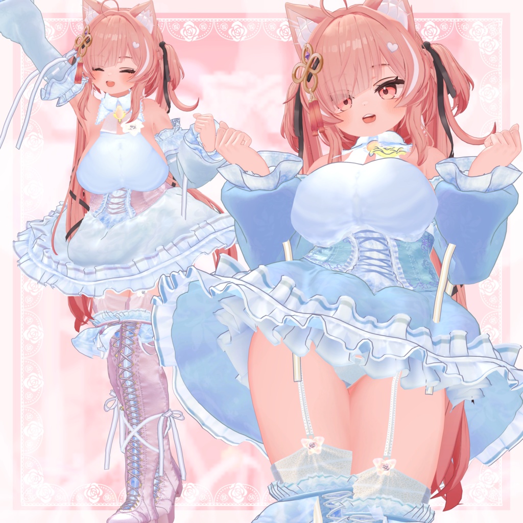 VRChat向け衣装モデル_プリティゴシック_Pretty_Gothic 「イチゴ」『ICHIGO』対応差分
