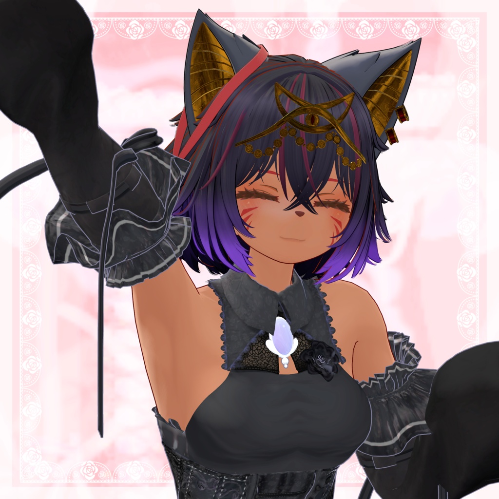 VRChat向け衣装モデル_プリティゴシック_Pretty_Gothic オリジナル3Dモデル【シャンテト】対応差分