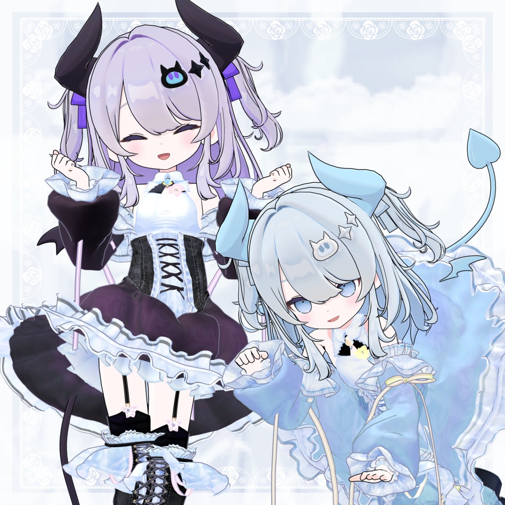 VRChat向け衣装モデル_プリティゴシック_Pretty_Gothic 『なのでび -Nanodevi-』対応差分