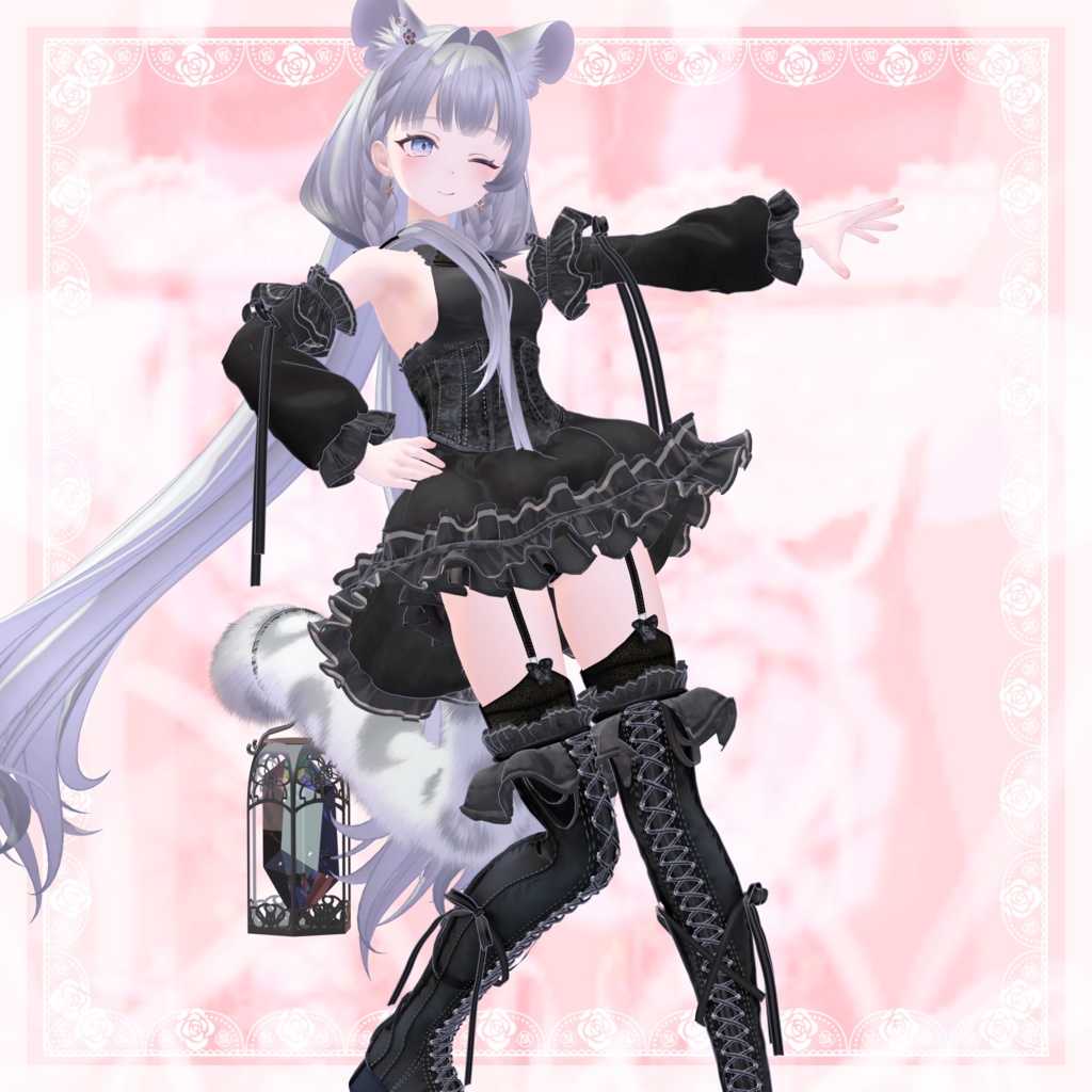 VRChat向け衣装モデル_プリティゴシック_Pretty_Gothic 「フレーナ」対応差分