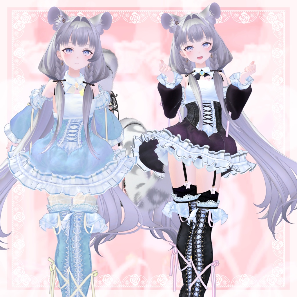 VRChat向け衣装モデル_プリティゴシック_Pretty_Gothic 「フレーナ」対応差分