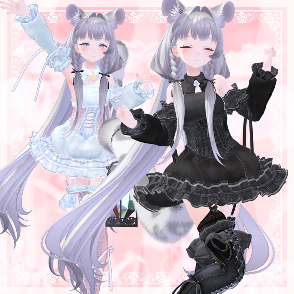 VRChat向け衣装モデル_プリティゴシック_Pretty_Gothic 「フレーナ」対応差分