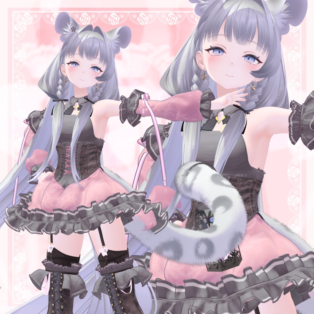VRChat向け衣装モデル_プリティゴシック_Pretty_Gothic 「フレーナ」対応差分