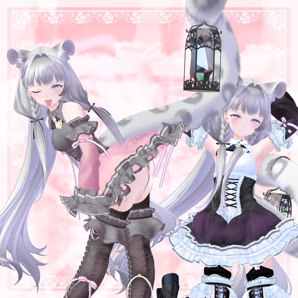 VRChat向け衣装モデル_プリティゴシック_Pretty_Gothic 「フレーナ」対応差分
