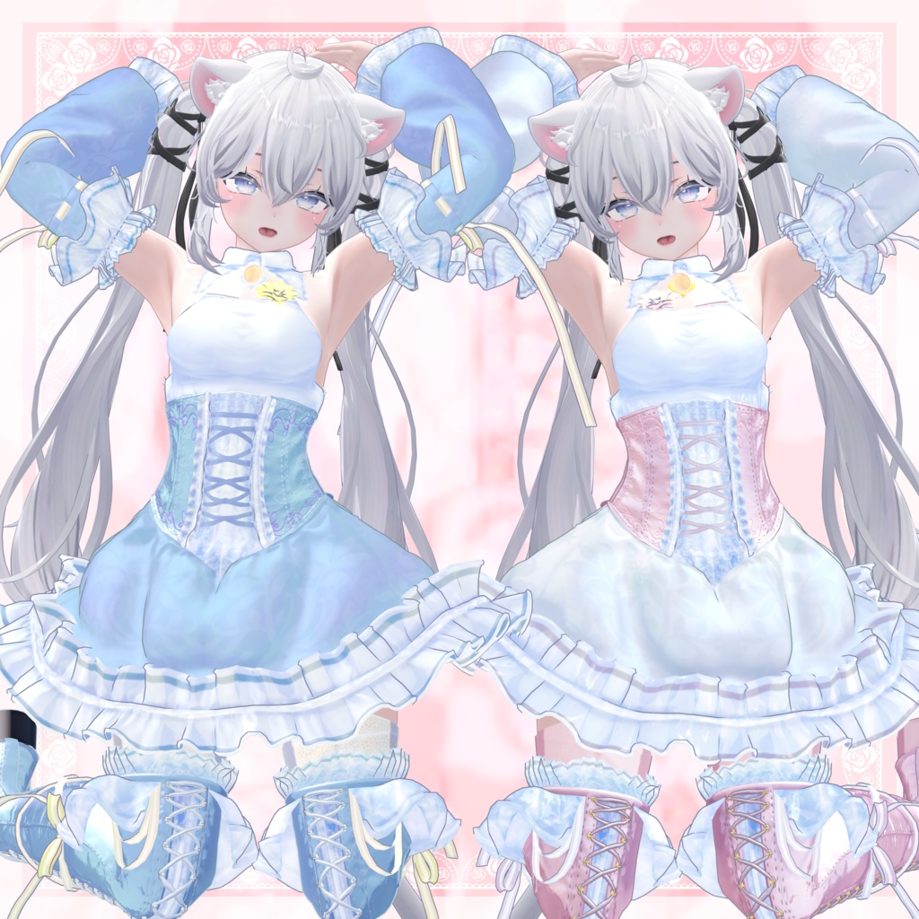 VRChat向け衣装モデル_プリティゴシック_Pretty_Gothic 『Sio / しお』対応差分