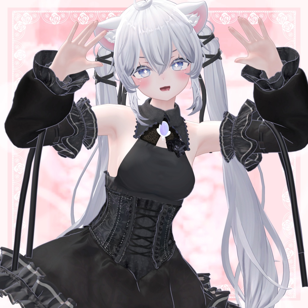 VRChat向け衣装モデル_プリティゴシック_Pretty_Gothic 『Sio / しお』対応差分