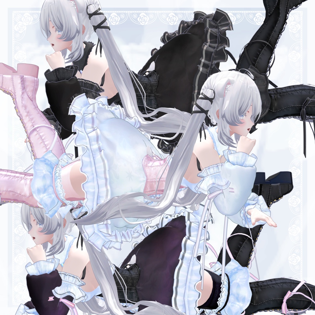 VRChat向け衣装モデル_プリティゴシック_Pretty_Gothic 『Sio / しお』対応差分
