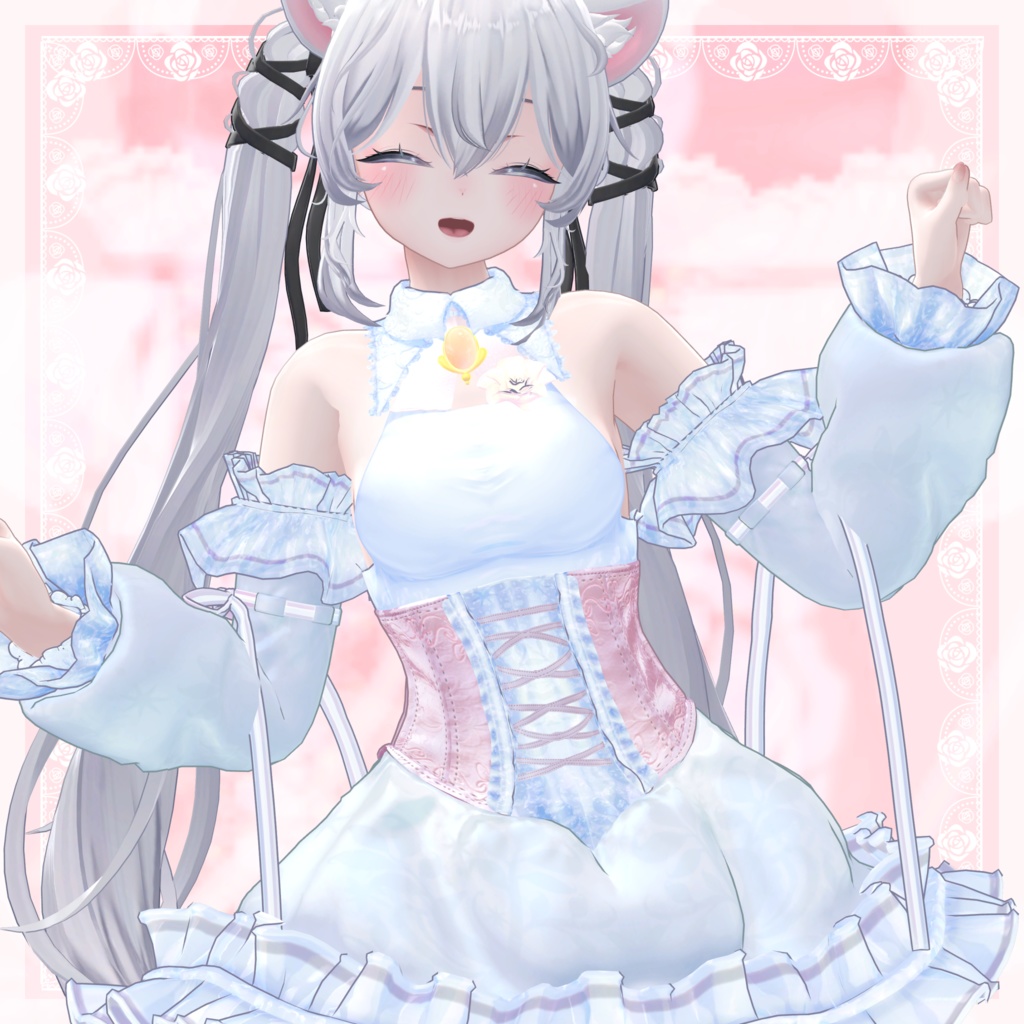 VRChat向け衣装モデル_プリティゴシック_Pretty_Gothic 『Sio / しお』対応差分