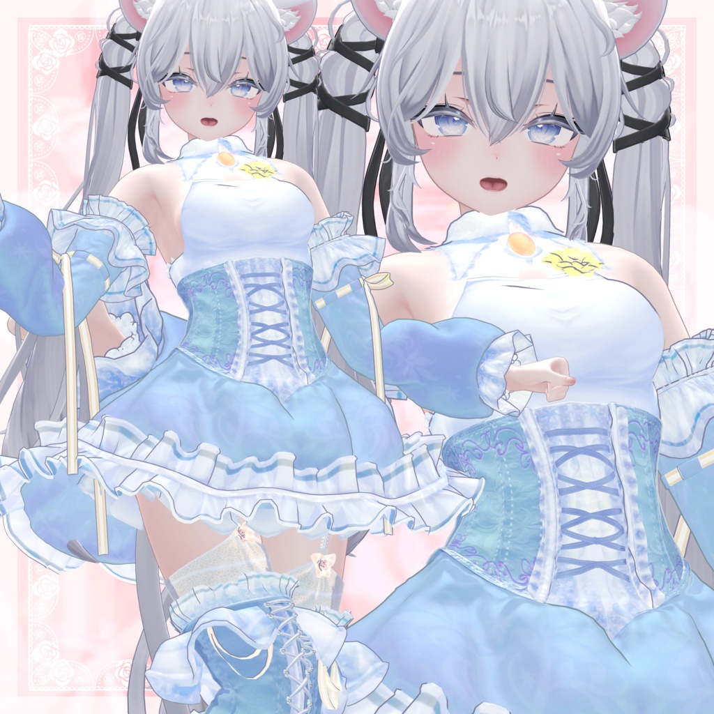 VRChat向け衣装モデル_プリティゴシック_Pretty_Gothic 『Sio / しお』対応差分