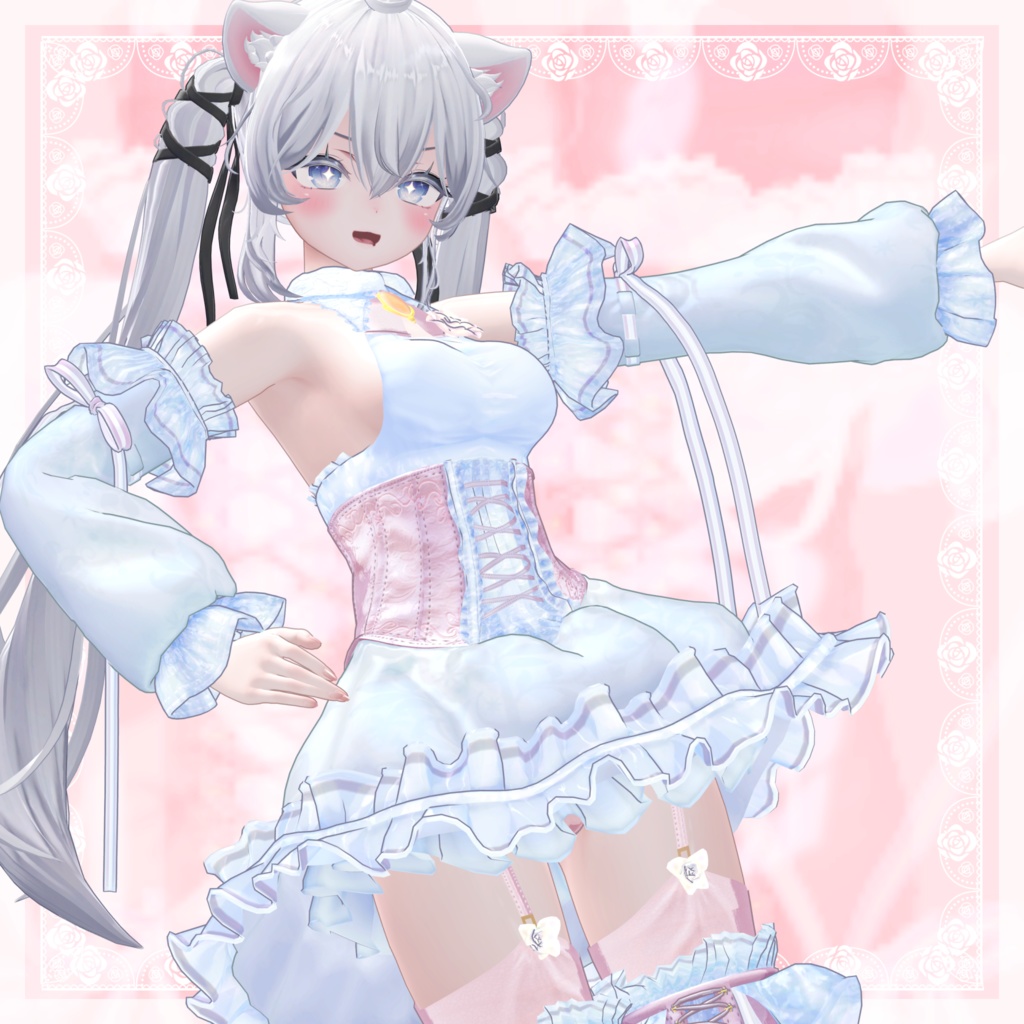 VRChat向け衣装モデル_プリティゴシック_Pretty_Gothic 『Sio / しお』対応差分