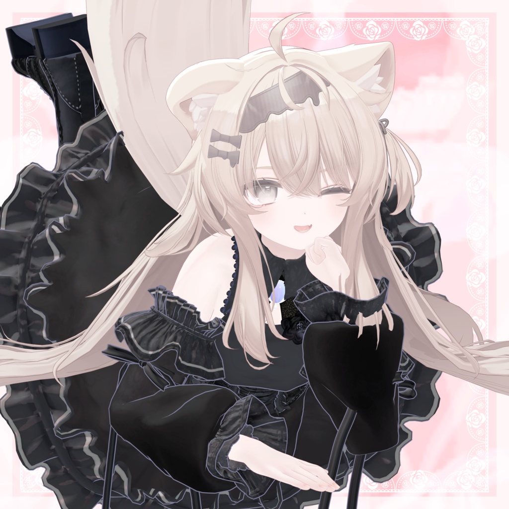 VRChat向け衣装モデル_プリティゴシック_Pretty_Gothic 『エク - Eku』対応差分