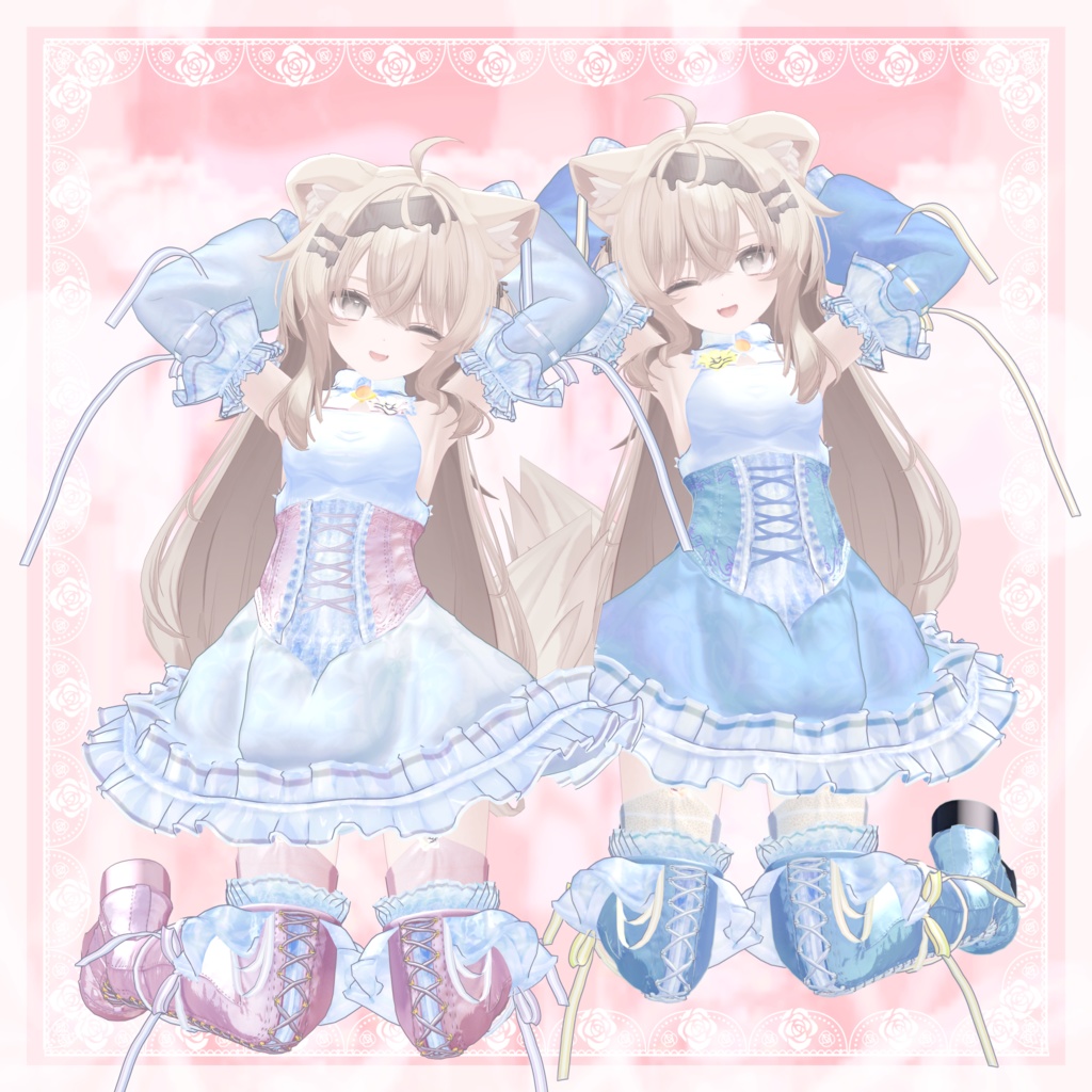 VRChat向け衣装モデル_プリティゴシック_Pretty_Gothic 『エク - Eku』対応差分