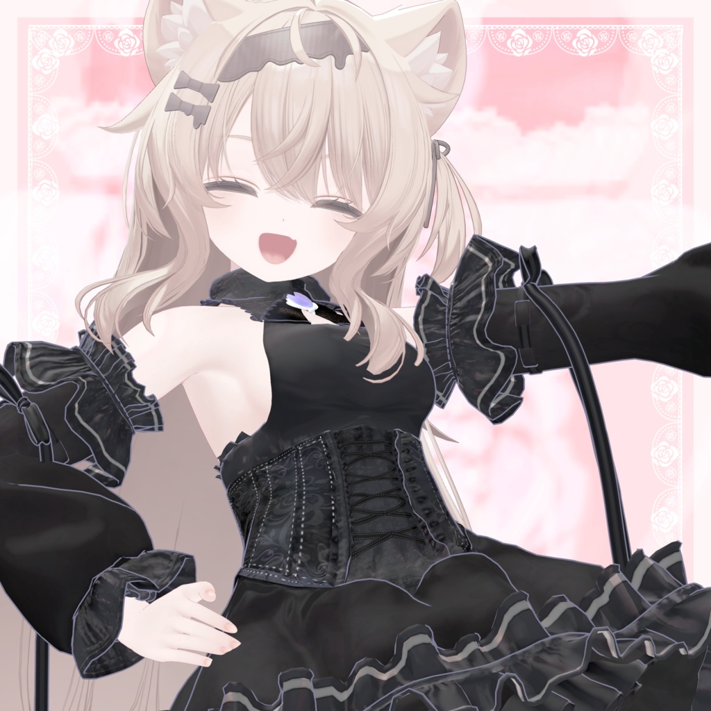 VRChat向け衣装モデル_プリティゴシック_Pretty_Gothic 『エク - Eku』対応差分