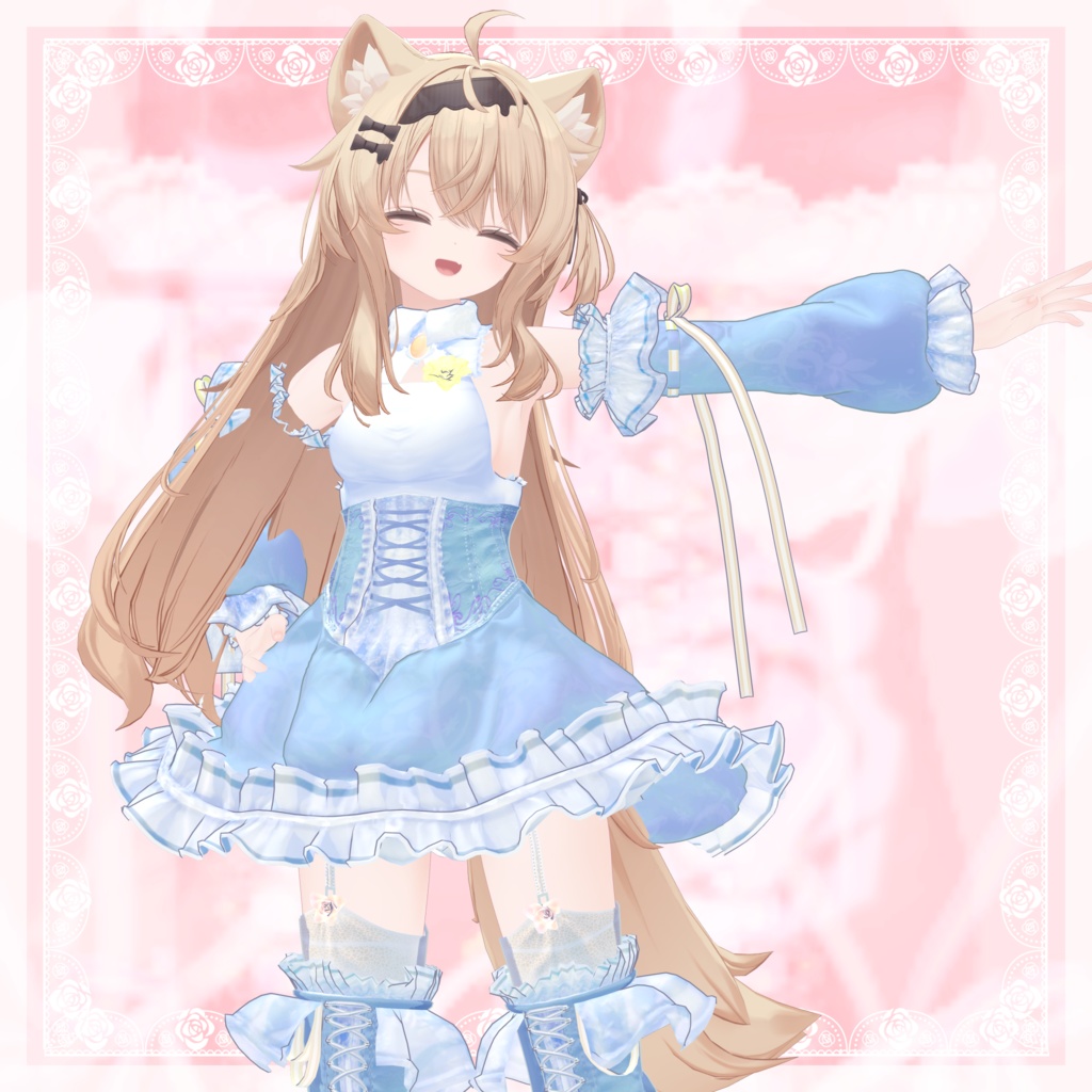 VRChat向け衣装モデル_プリティゴシック_Pretty_Gothic 『エク - Eku』対応差分