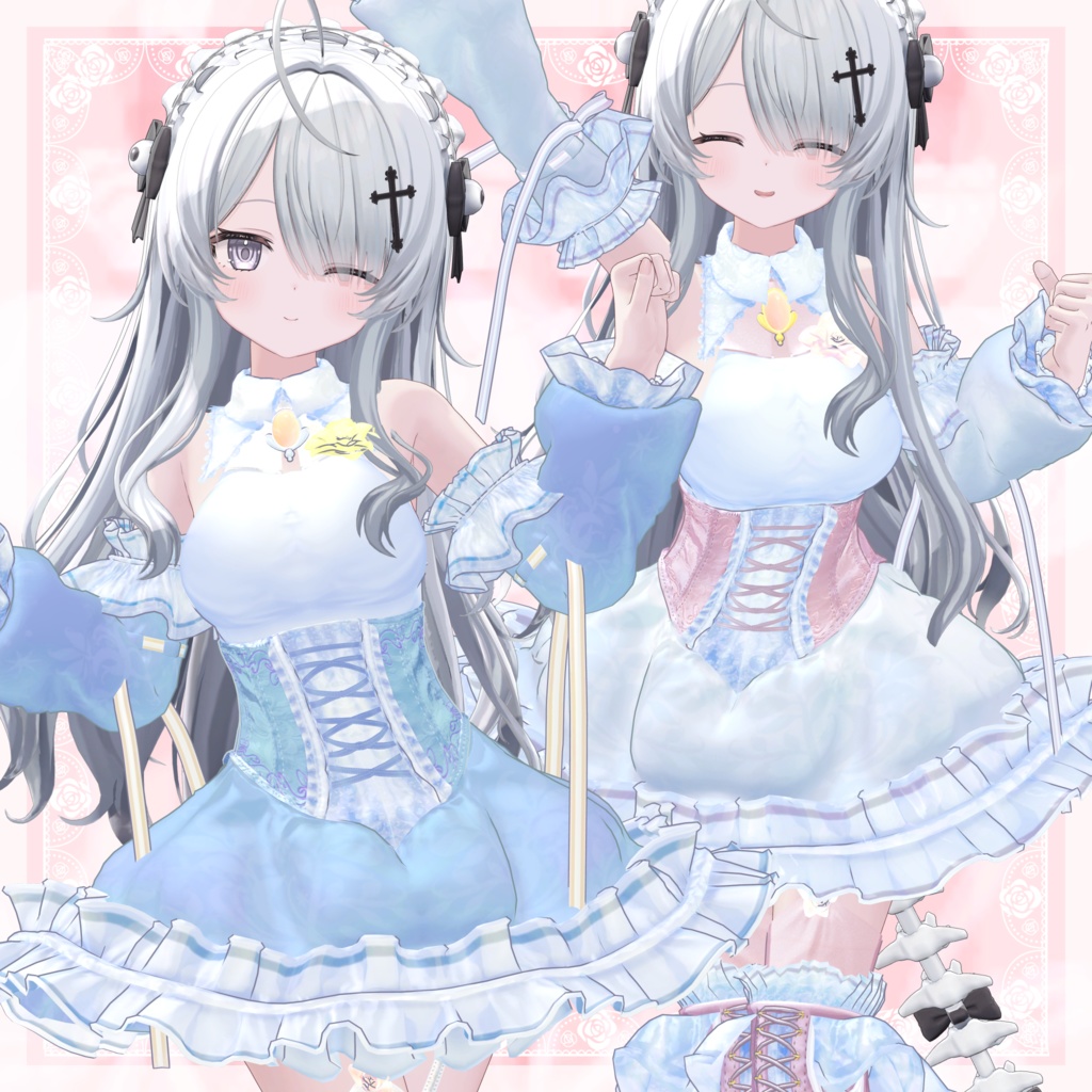 VRChat向け衣装モデル_プリティゴシック_Pretty_Gothic 『Wendy -ウェンディ-』対応差分