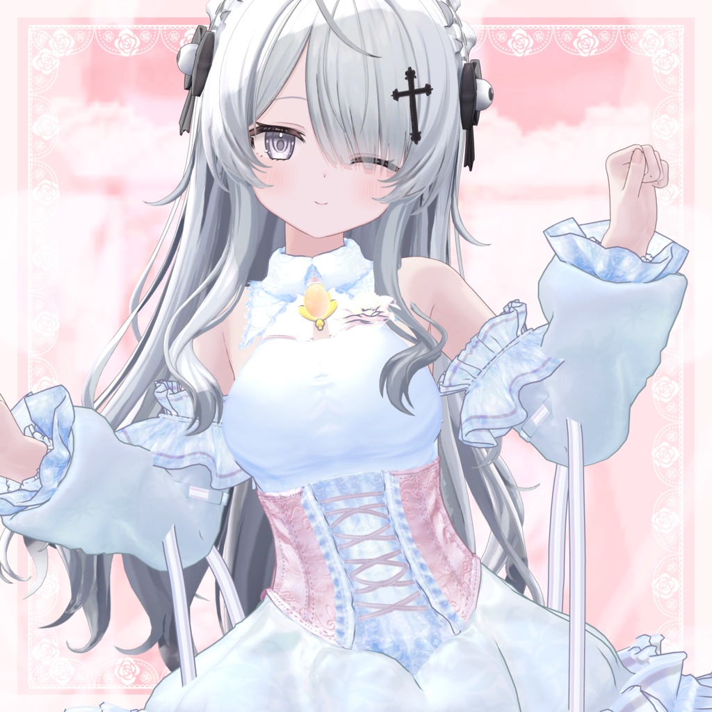 VRChat向け衣装モデル_プリティゴシック_Pretty_Gothic 『Wendy -ウェンディ-』対応差分