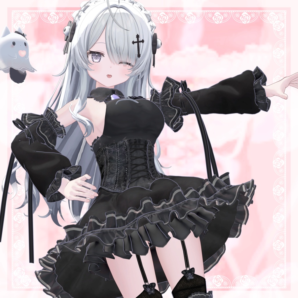 VRChat向け衣装モデル_プリティゴシック_Pretty_Gothic 『Wendy -ウェンディ-』対応差分