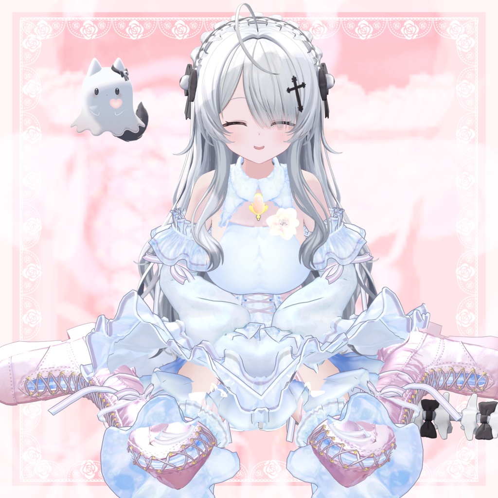 VRChat向け衣装モデル_プリティゴシック_Pretty_Gothic 『Wendy -ウェンディ-』対応差分