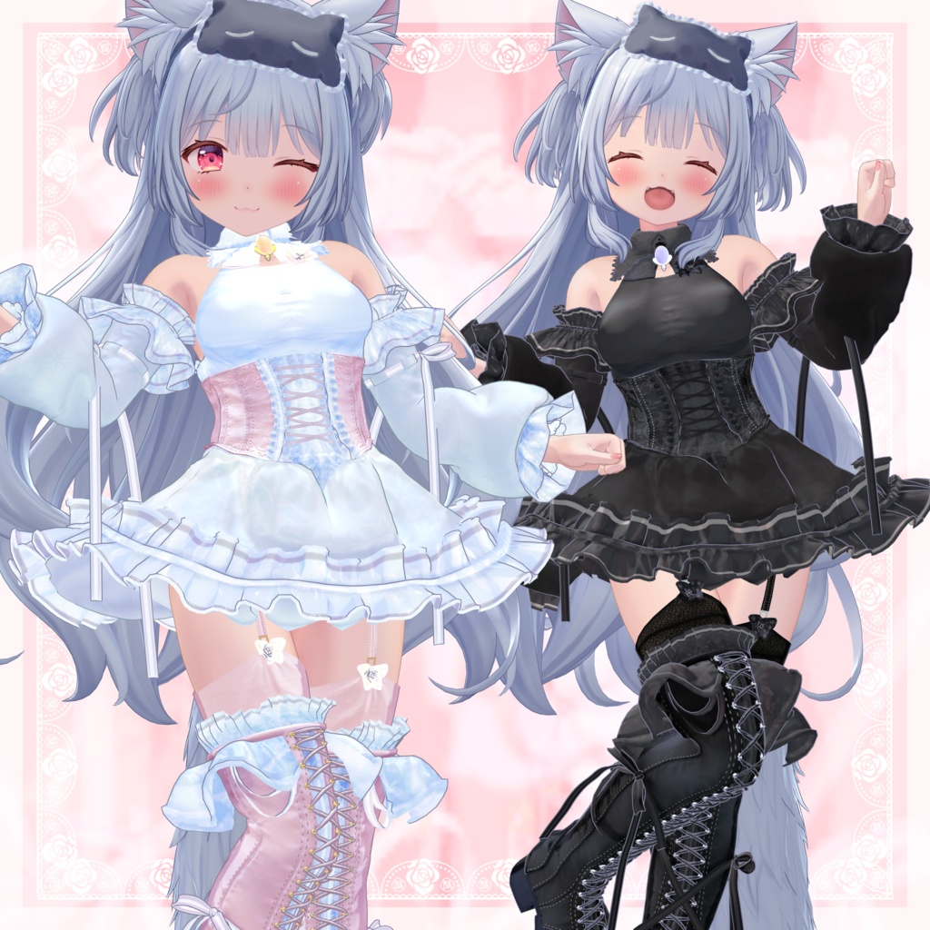 VRChat向け衣装モデル_プリティゴシック_Pretty_Gothic 「旅枕ヨカ」対応差分