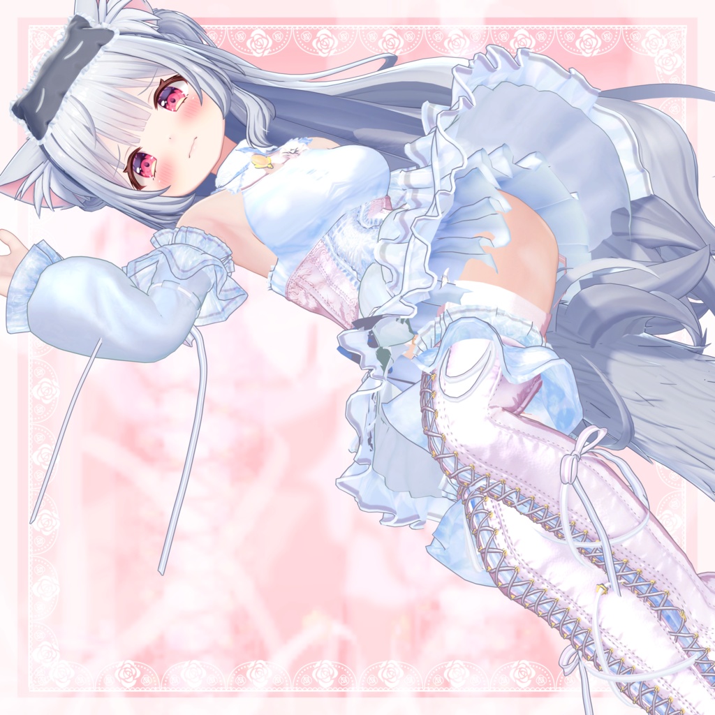 VRChat向け衣装モデル_プリティゴシック_Pretty_Gothic 「旅枕ヨカ」対応差分