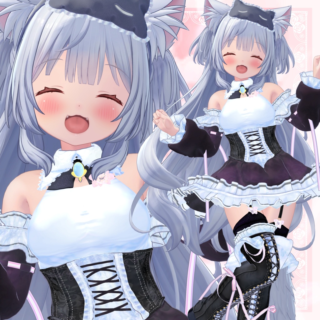 VRChat向け衣装モデル_プリティゴシック_Pretty_Gothic 「旅枕ヨカ」対応差分