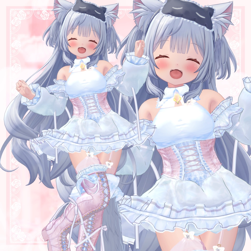 VRChat向け衣装モデル_プリティゴシック_Pretty_Gothic 「旅枕ヨカ」対応差分