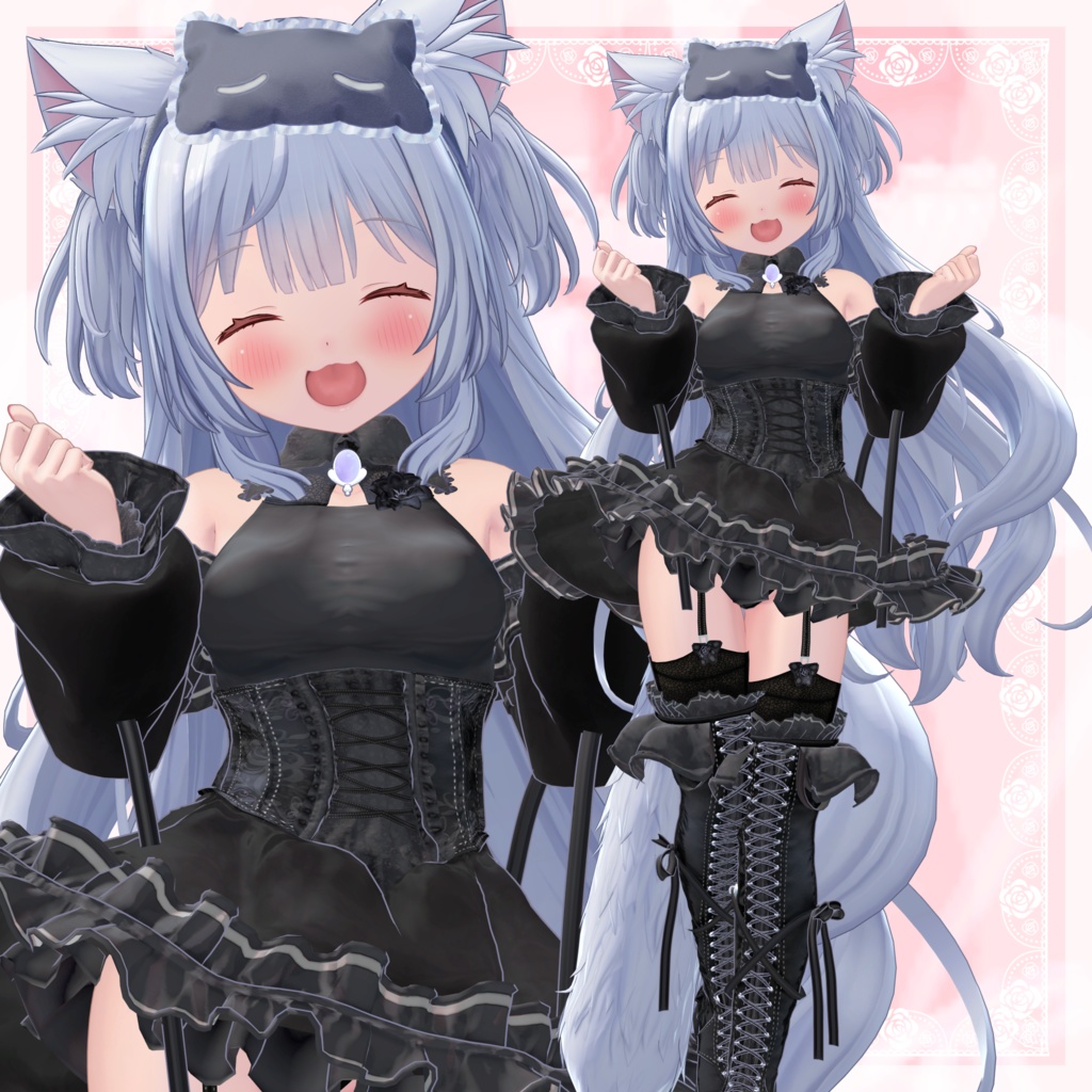 VRChat向け衣装モデル_プリティゴシック_Pretty_Gothic 「旅枕ヨカ」対応差分