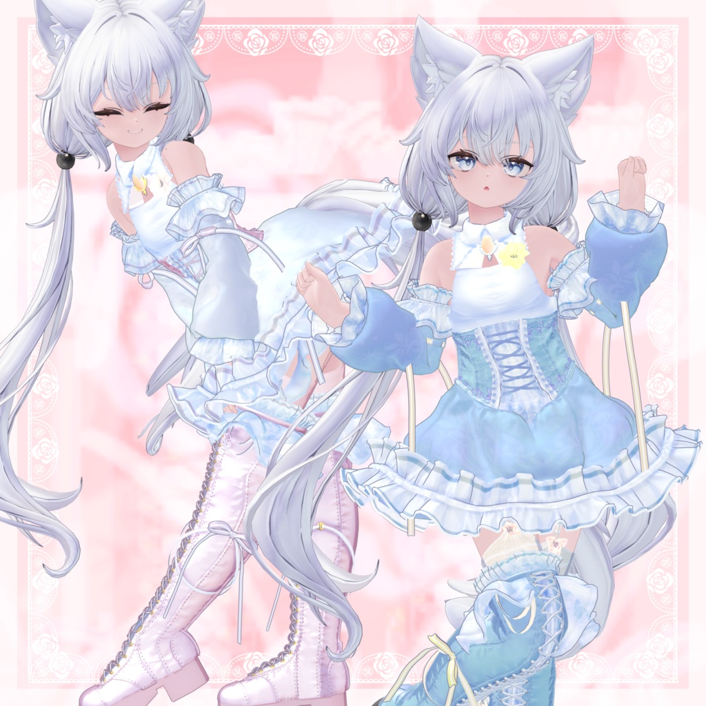 VRChat向け衣装モデル_プリティゴシック_Pretty_Gothic 「ミヤ(Miya)」対応差分