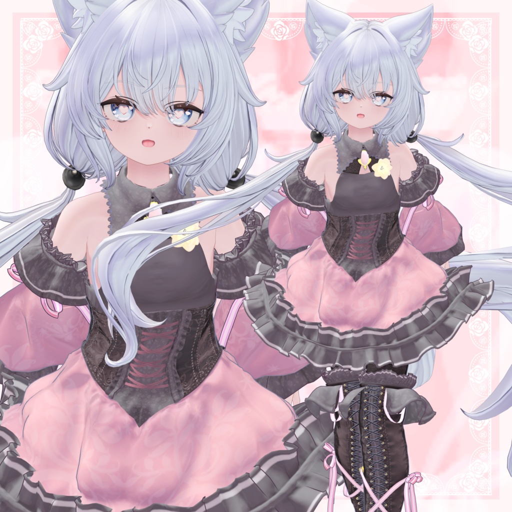 VRChat向け衣装モデル_プリティゴシック_Pretty_Gothic 「ミヤ(Miya)」対応差分