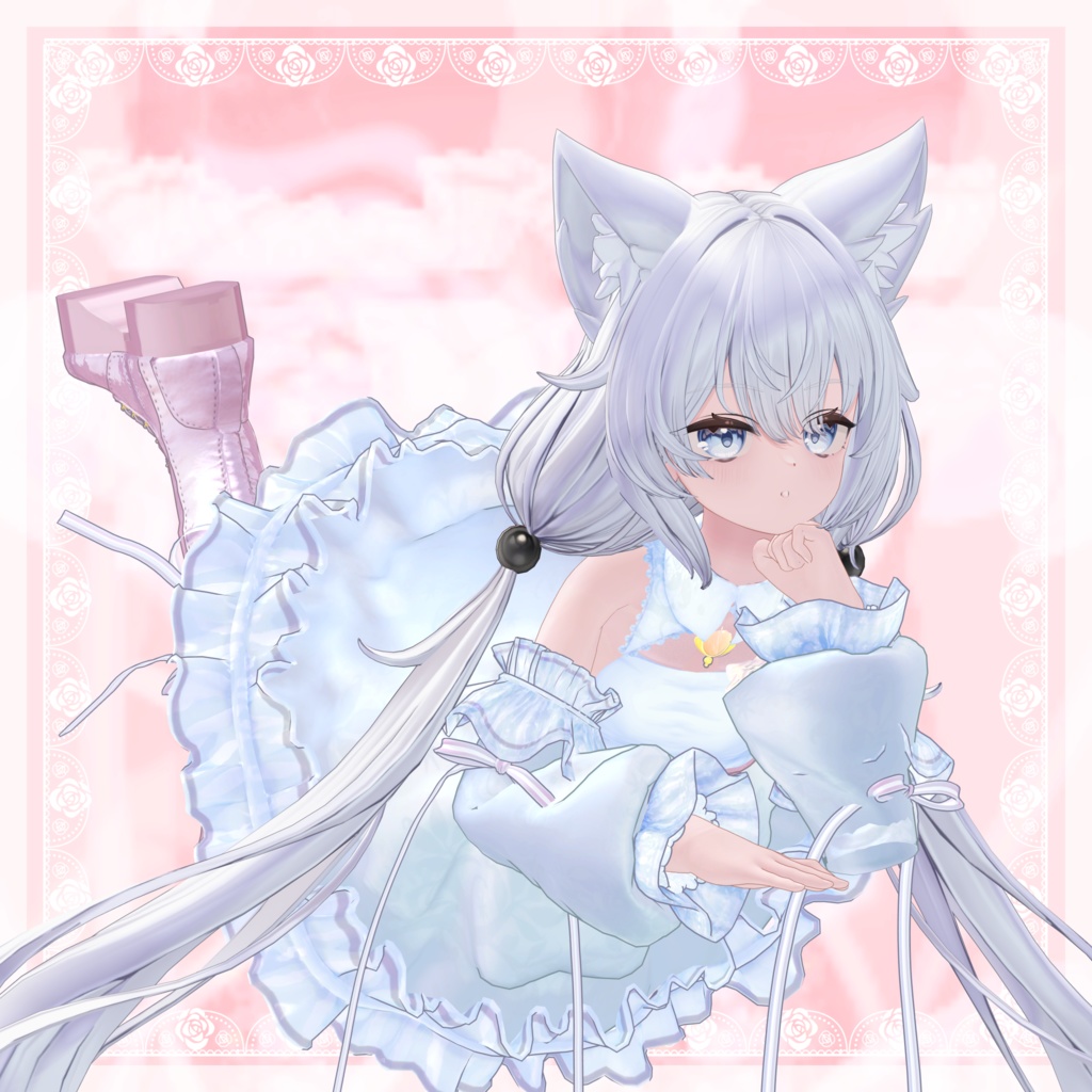 VRChat向け衣装モデル_プリティゴシック_Pretty_Gothic 「ミヤ(Miya)」対応差分