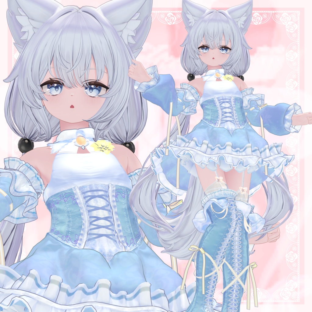 VRChat向け衣装モデル_プリティゴシック_Pretty_Gothic 「ミヤ(Miya)」対応差分