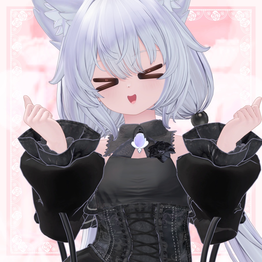 VRChat向け衣装モデル_プリティゴシック_Pretty_Gothic 「ミヤ(Miya)」対応差分