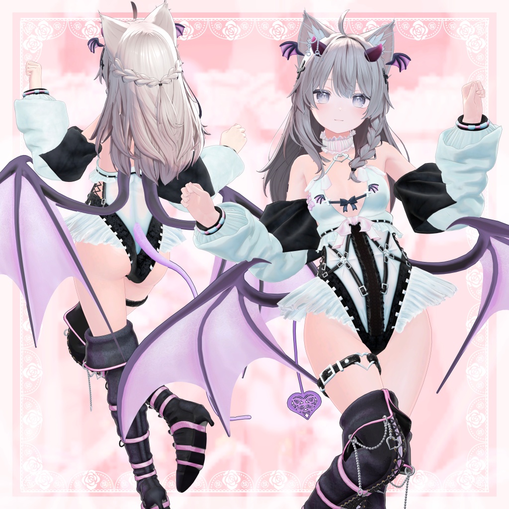 VRChat向け衣装モデル_こあくまランジェ_KoAKuMaLinge