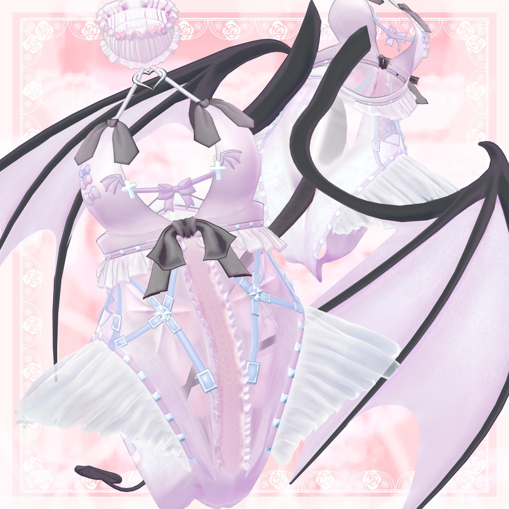 VRChat向け衣装モデル_こあくまランジェ_KoAKuMaLinge