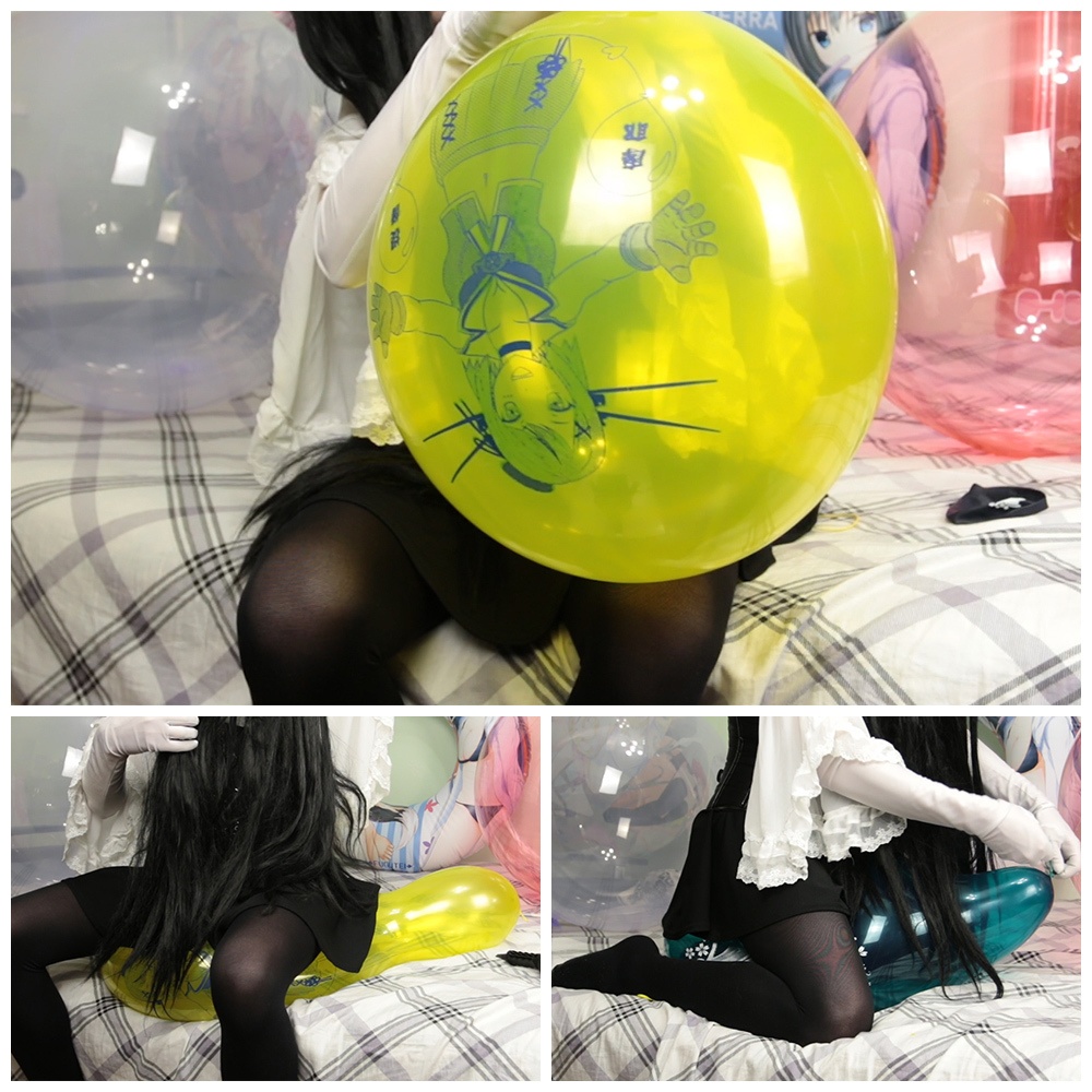 バルーン割り / Anime printed balloons sit to pop
