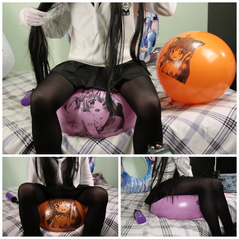 バルーン割り / Anime printed balloons sit to pop