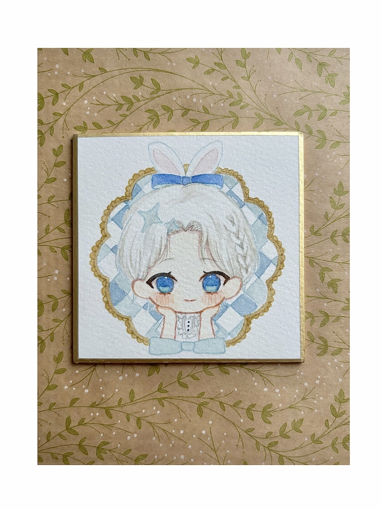 ミニ豆色紙 mini rabbit🐰💙