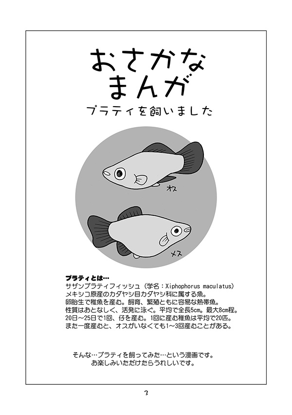【完売】おさかなまんが-プラティを飼いました-
