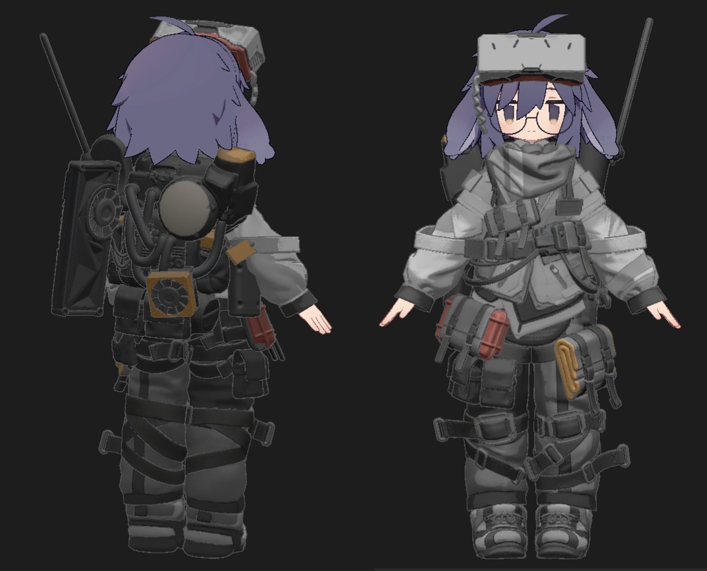 (1000円引セール中)4~6頭身向け電子戦装備(Vrchat向け衣装モデル)