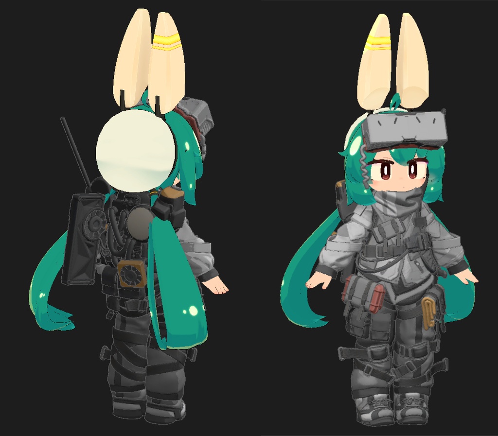 (1000円引セール中)4~6頭身向け電子戦装備(Vrchat向け衣装モデル)